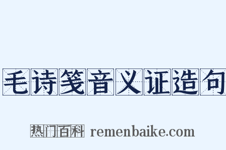 毛诗笺音义证造句是什么意思的图片